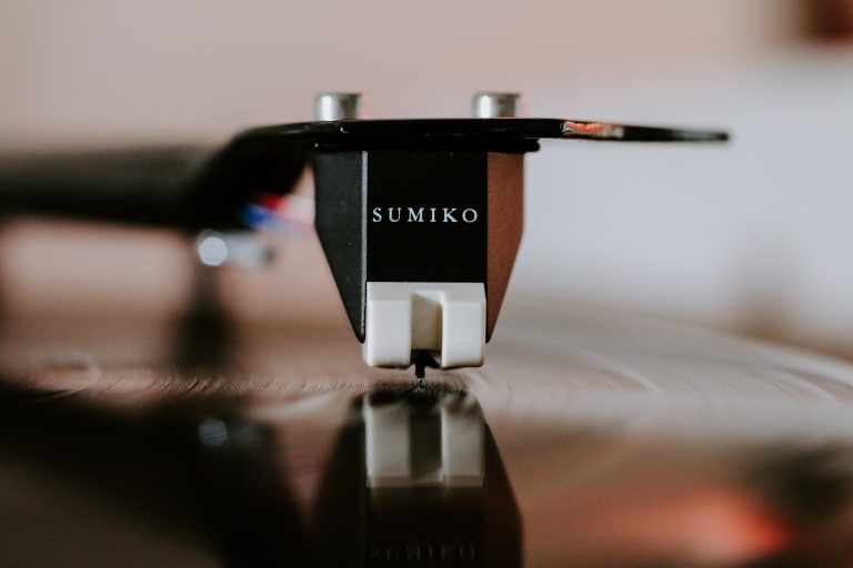 Close-up of a needle on a vinyl record